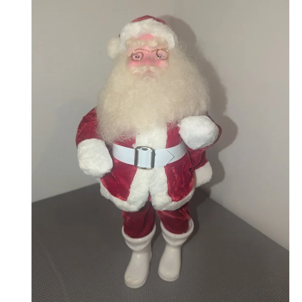 VTG Harold Gale Santa Claus w/ Red Velvet Suit Glasses 14